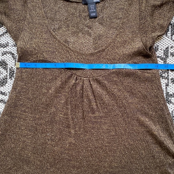 Vintage bronze flutter sleeve H&M sparkle tunic top. XS - Picture 9 of 9